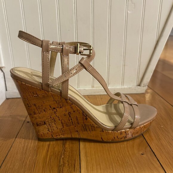 Jessica Simpson Nude Strappy Wedged Heel - Size 8 - Picture 4 of 6